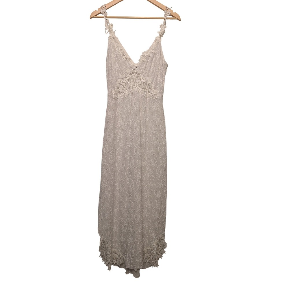 Claire Pettibone White Lace Maxi Dress Floral Bridal Lingerie Ethereal Romantic